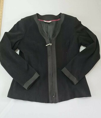 Damen Jacke Bonmarche Größe 14 Reißverschluss vorne Langarm schwarz 4507