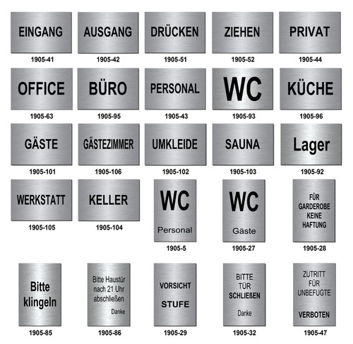 Aluminium-Edelstahl-Design-Schild-150 x 100 x 3 mm-Warnschild-Hinweisschild-TOP - Bild 2 von 2