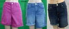 SEVEN7 weekend magenta pink/navy or airy blue denim rolled cuff shorts,sz 4-16