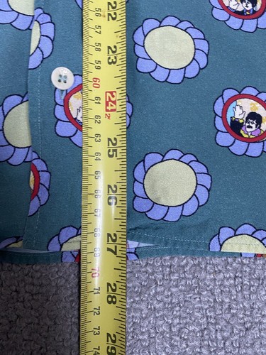 Pretty Green x Beatles Shirt Mens Medium Green Viscose Yellow Submarine 60s - 第 5/14 張圖片