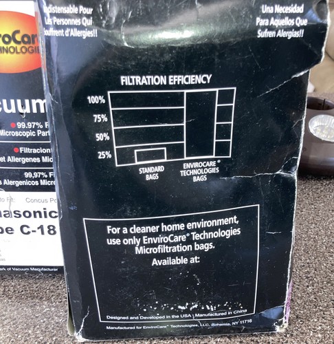 Envirocare Panasonic Type C-18 Vacuum Bags 2 Boxes Of 4 Total 8. - Picture 4 of 5