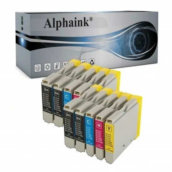 ALPHAINK 10 CARTUCCE COMPATIBILI LC-1000 PER STAMPANTE BROTHER DCP 135 C LC970