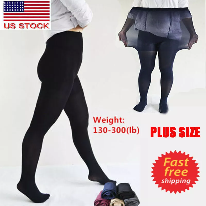 Women Plus Size XL 3X 4X 5X Elastic Sheer High Waist Pantyhose