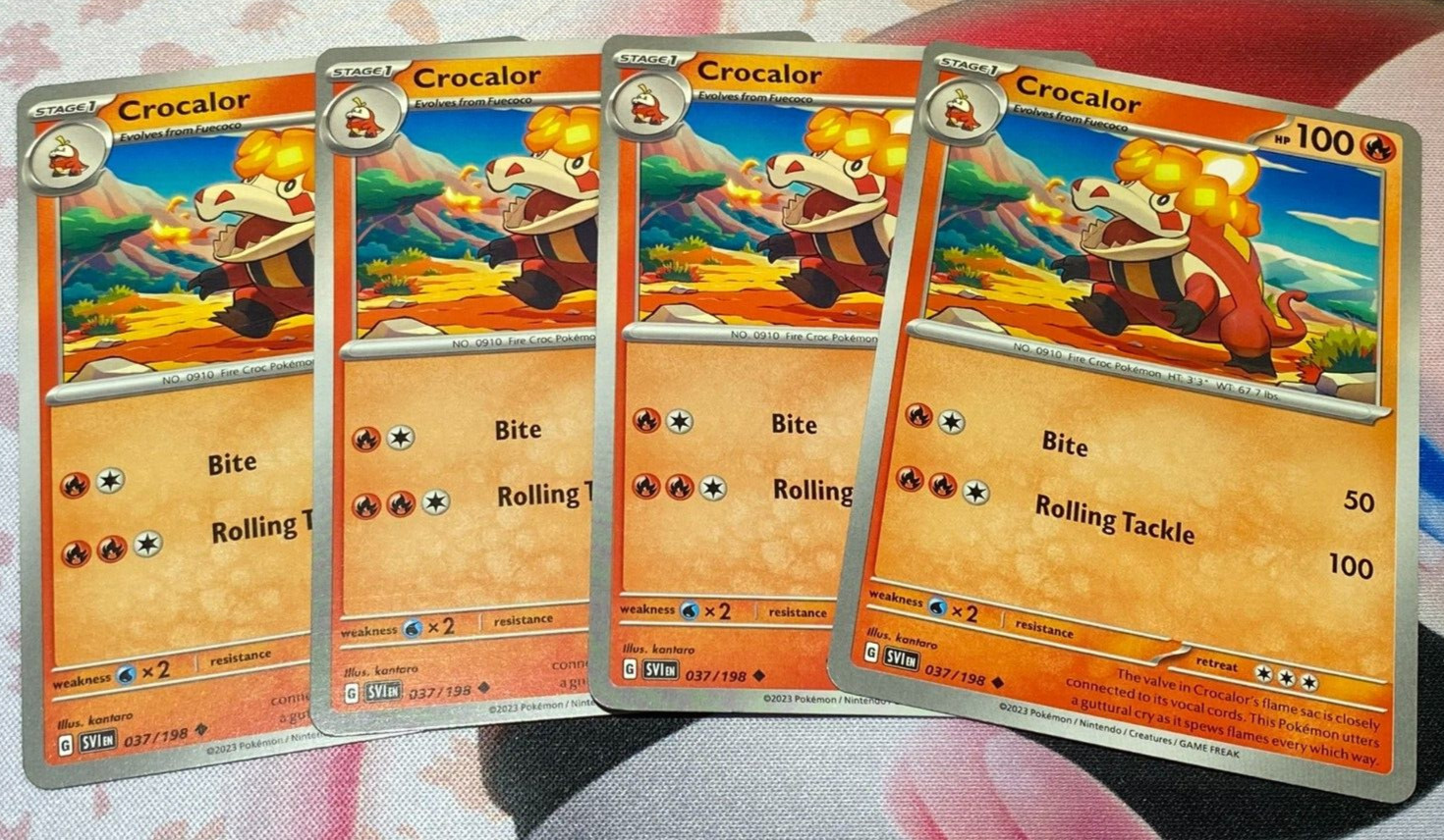 4x Crocalor - Pokemon Scarlet & Violet SV1EN 037/198 TCG Playset