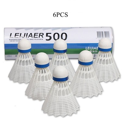 Nylon Badminton Birdies 6er Pack mit starken Korkholzk?pfen zum Spielen