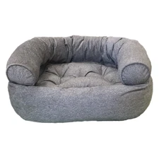 Bowsers Pet GRAVEL MicroVelvet Double Donut Bolstered Nest Dog Bed — Sizes S-XL