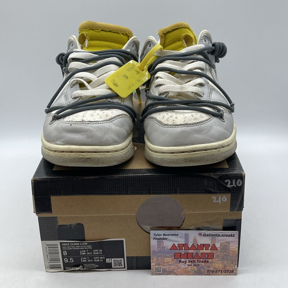 Size 8 - Nike Off-White x Dunk Low Lot 41 of 50 Grey White Size 8 - Nike Off-White x Dunk Low Lot 41 of 50 Grey White