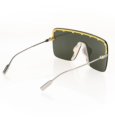 GUCCI GG1245S AUTHENTIC Stud Oversized Mask 1245 Silver Black