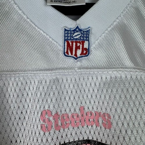 Maglia Reebok NFL Players Inc Steelers Roethlisberger rosa bianca giovani ragazze XL - Foto 6 di 12