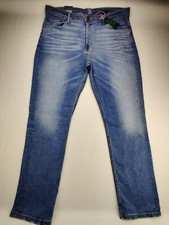 Pantalones de mezclilla Rye by Hawker corte recto Tehuacán para hombre 38x32 azul claro "NUEVOS"