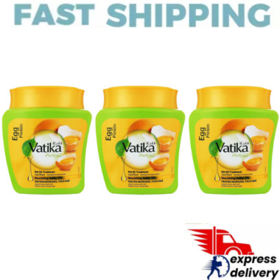 3X Vatika Hot Oil Hair Mask Infused With Egg protein for Thick Hair 500g