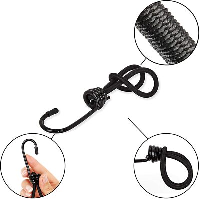 12 Pezzi Corde Elastiche con Gancio da 25 cm con Ganci Metallici, (c1g 12 Pezzi Corde Elastiche con Gancio da 25 cm con Ganci Metallici, (c1g