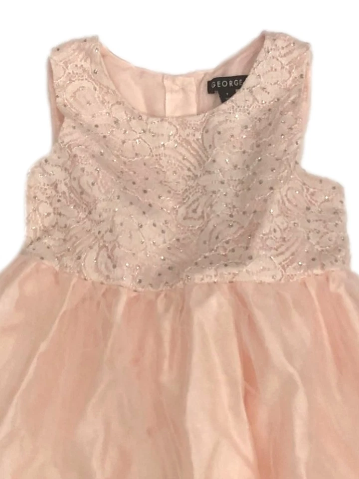 Niñas Vestido Rosa Pastel Lentejuelas Tul Falda Fiesta Fiesta Flor Niña Foto 2 de 2