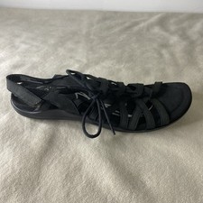 ABEO B.I.O. System Women's 9.5 Neutral Brigita Leather Black Lace Up Sandals