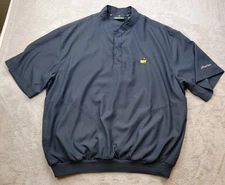 Masters Collection Pullover Windbreaker Mens XXL Blue 1/4 Snap Short Sleeve Golf