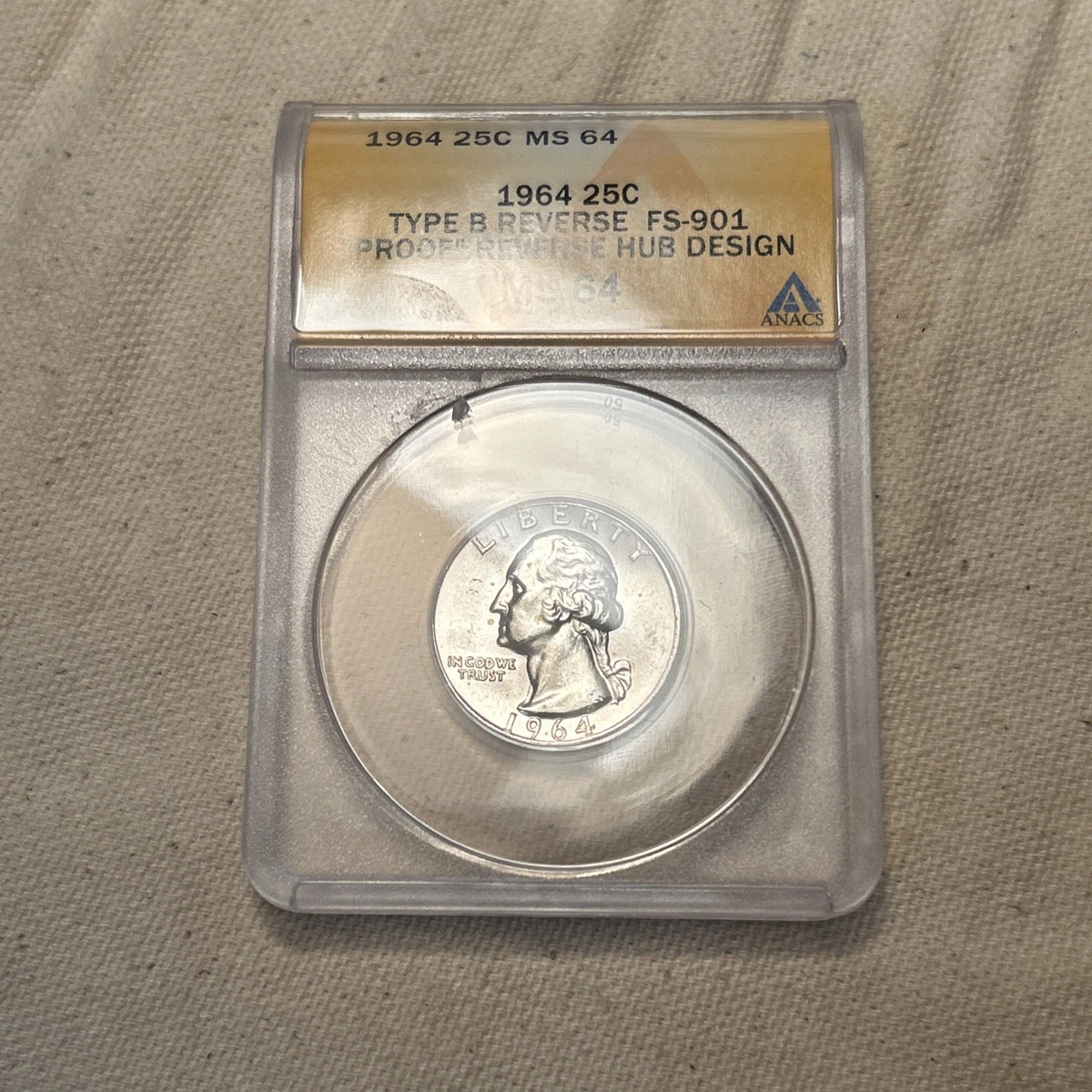 PCGS Certified MS 64 Graded 1964 Washington Quarters (1932-1998