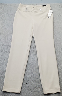 Soho Pants Womens Medium Brown Stretch Button Detail High Waisted Skinny Leg