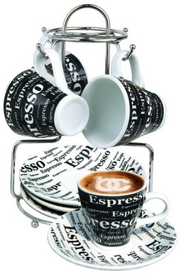 Bene Casa 43888 Espresso Set with Iron Stand, 9 Piece