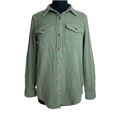 Outerknown Blanket Shirt Women XS Off Duty Drab Green Organic Cotton Shacket NWT