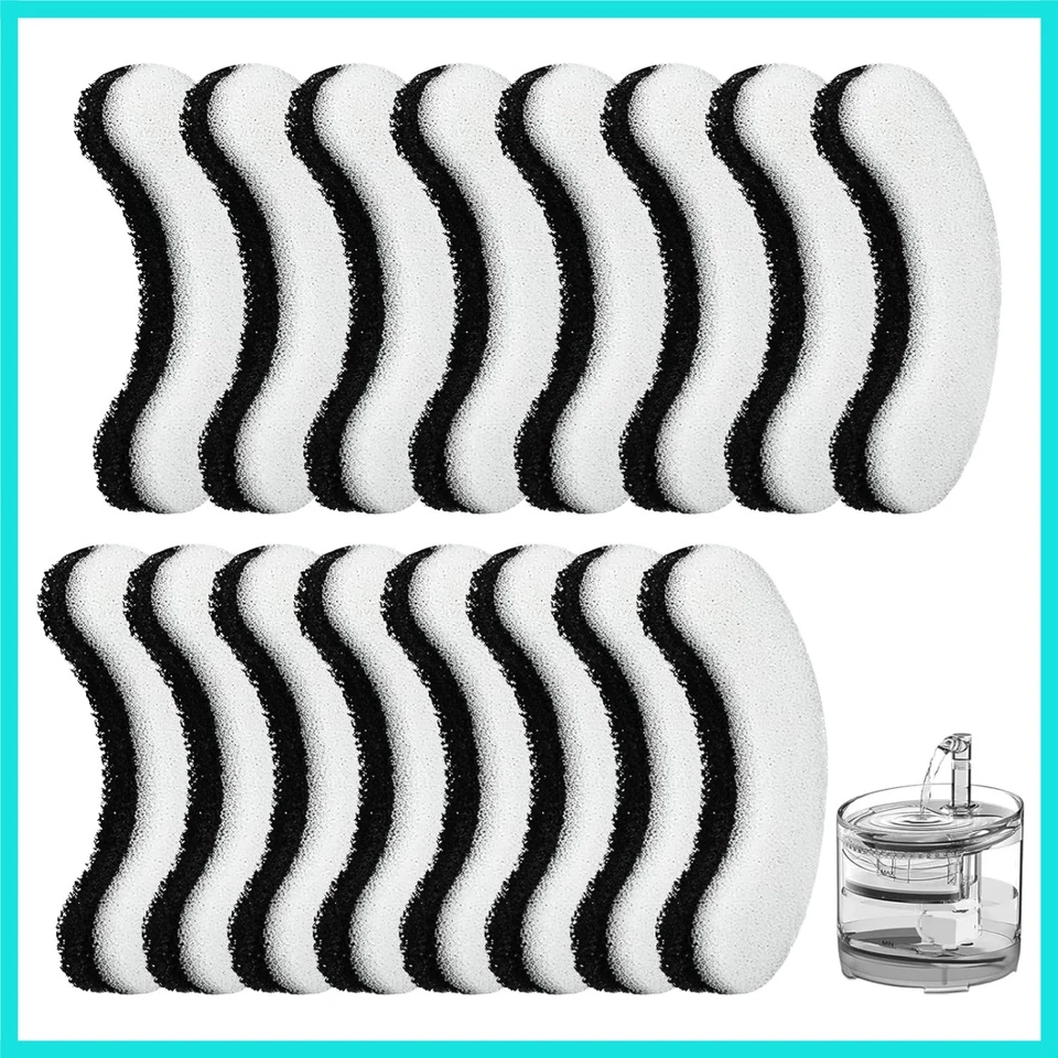 16 Stück Katzenbrunnenfilter, Brunnenfilter Ersatz für...