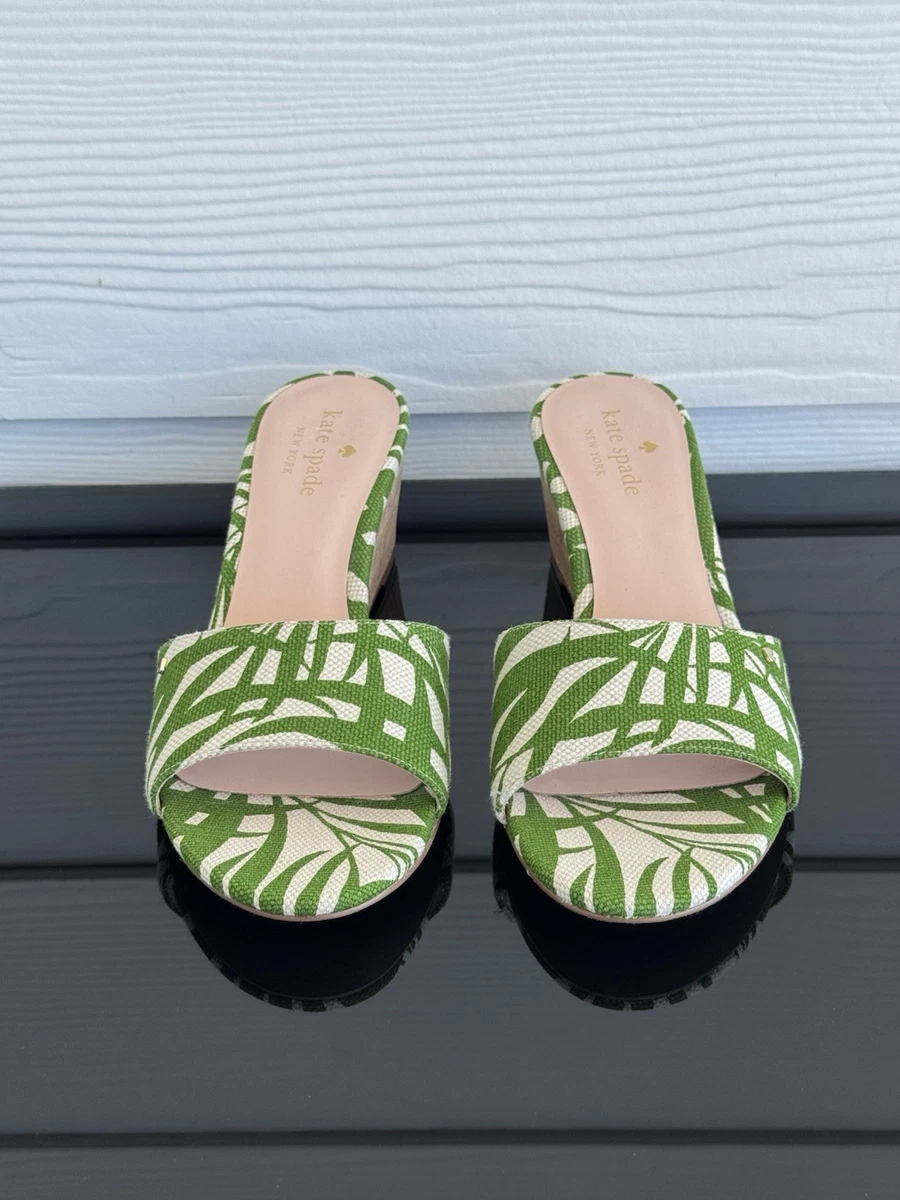 Kate Spade New York Myrah Wedge Slide Sandals – Green Palm  display picture 1