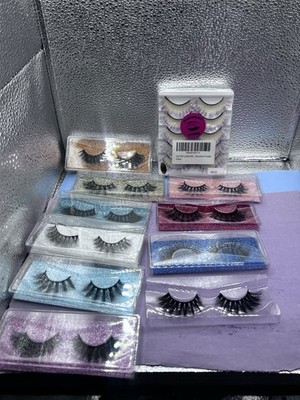 15 Pair Long Cross False Eyelashes Makeup Fake Thick Black Eye Lashes & Neon Pur