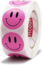 Hcode Happy Face Stickers Roll Circle Dots Paper Labels Reward Stickers Teachers