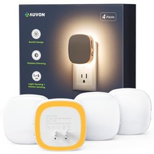 AUVON Plug-in LED Backlit Night Light with 2.61 x x 1.58 inches, B Amber