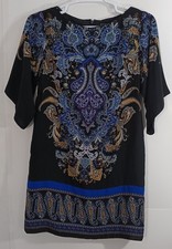 Adrianna Papell Womens Dress Size 6 Black Sheath Paisley All Over Embroidery