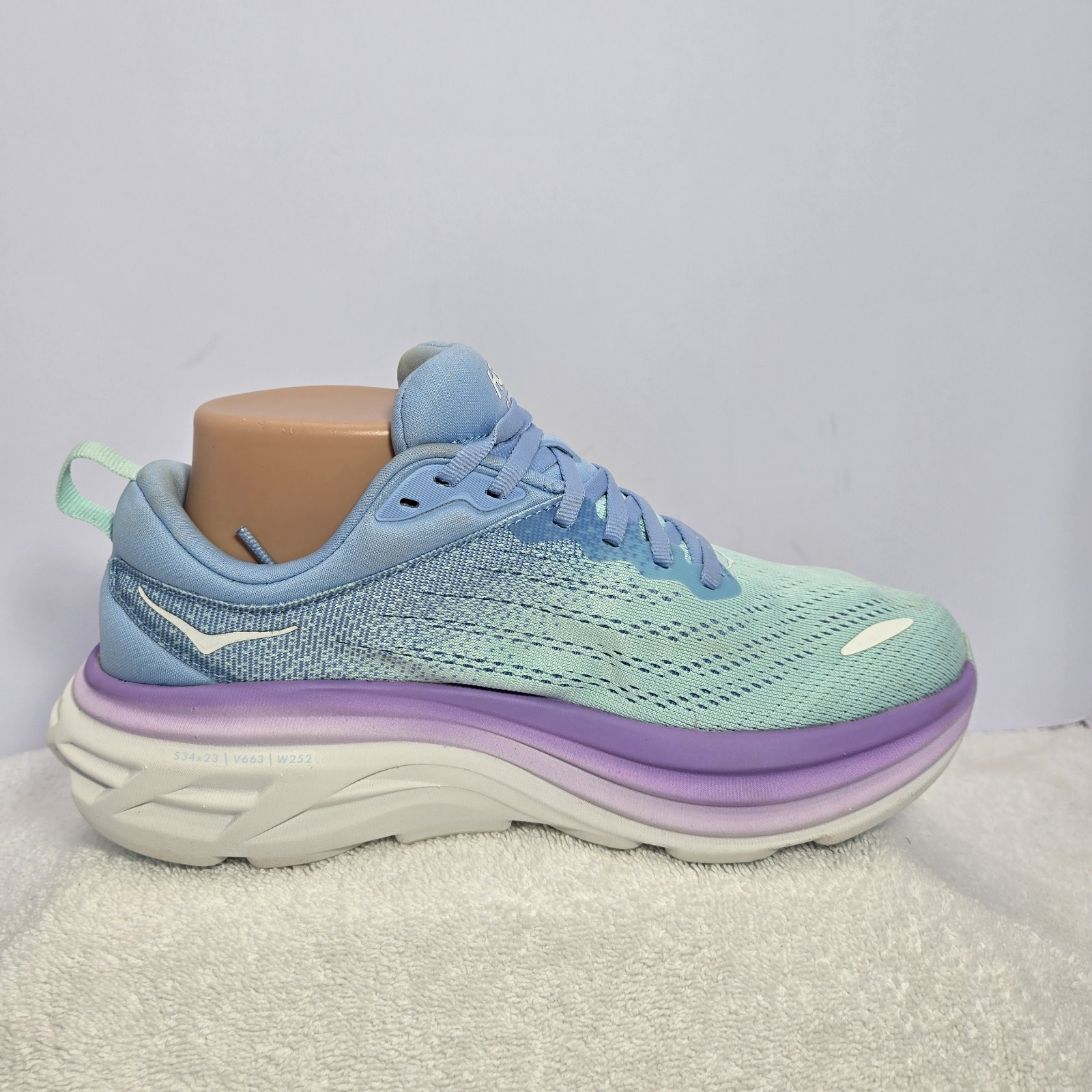 HOKA Bondi 8 Running Shoe Womens Size 7.5D Wide EUC 1127954 ABSO Comfort Road thumbnail 10