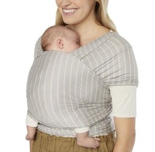 Ergobaby Aura Baby Wrap Lightweight Newborn 8-25lbs Grey  white striped  Used 