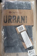 Chef Works Urban Collection Portland Bistro Half Apron Blue Pinstripe Unisex NEW