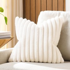 Pack of 1 Double-Sided Faux Fur Plush Decorative Throw Pillow Covers 18x18