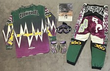 RICKY CARMICHAEL RACE USED & SIGNED KAWASAKI VINTAGE MOTOCROSS FOX SUPERCROSS MX