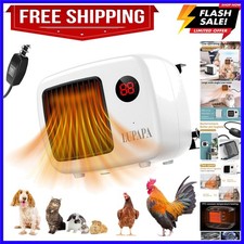 Thermostatic Dog House Heater with Anti-Bite Wires, Wall-Mounted Pet Heater w...