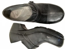 Dansko Leather Clogs Shoes Mules Women's 39 Black Prarie