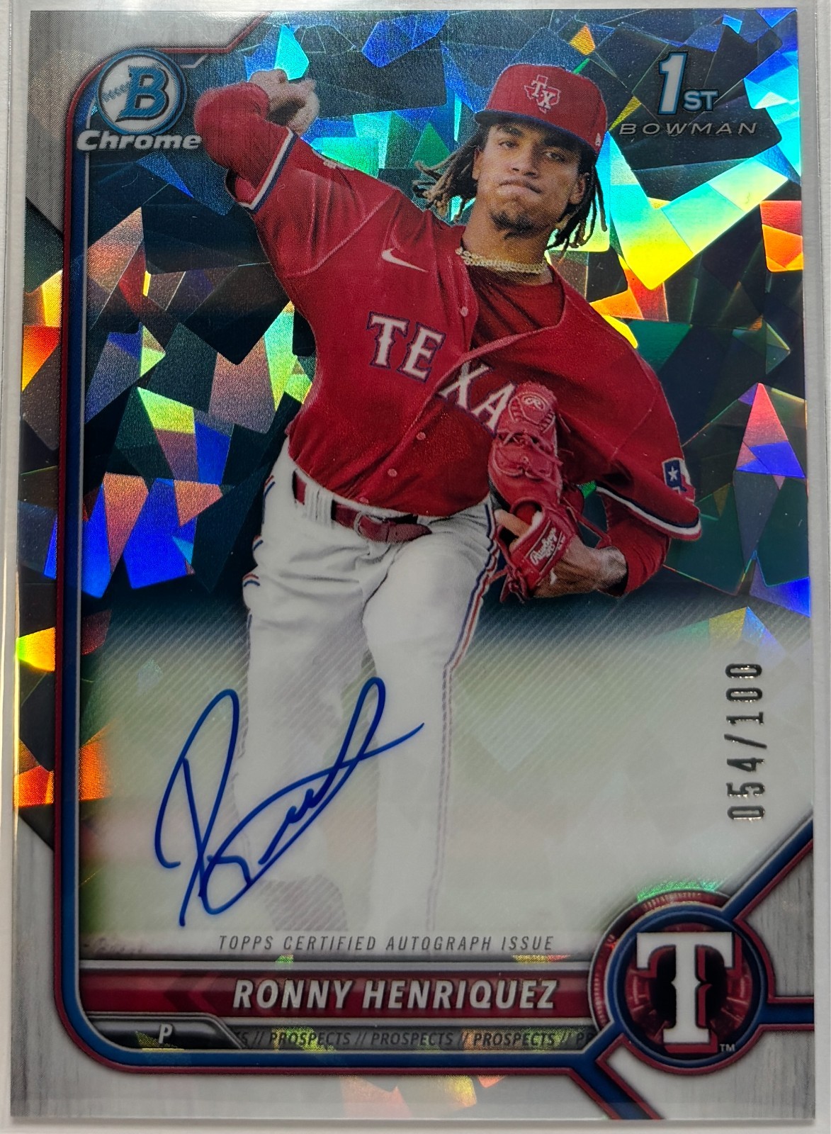 Ronny Henriquez 2022 Bowman Chrome 1st Atomic /100 On Card Auto #CPA-RH