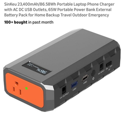 #ad #ad SinKeu 88.8Wh Portable Laptop Charger AC DC USB Outlets Travel Power Bank $64.88