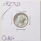 1927-D 10C Mercury Winged Liberty Silver Dime in Choice AU+ Condition #6256
