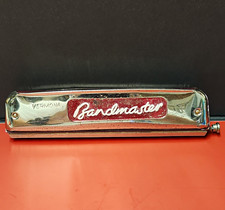 Vermona Bandmaster Chromatic Harmonica Key of C Silver/Red Metal 7in