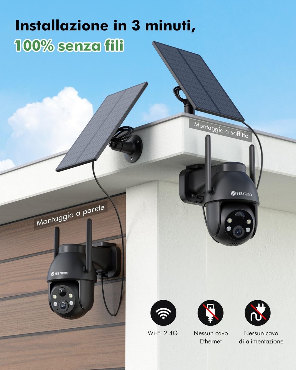 Beghelli - Telecamera Wifi Esterno FullHD, Batteria Ricaricabile Beghelli - Telecamera Wifi Esterno FullHD, Batteria Ricaricabile