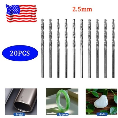 2.5mm THK Diamond coated twist drill bit bits 20 pieces