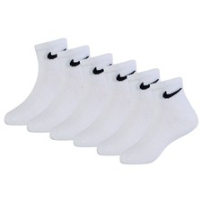 NWT Nike Kids Young Athletes Lightweight Ankle Socks White 6-Pair 7C-10C
