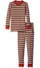 Sara  s Prints size 2T pajama set long sleeves Christmas red green stripes 28