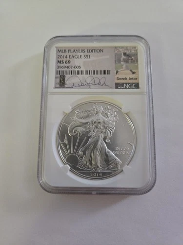 2014 Silver American Eagle MS-69 MLB PLAYERS EDITION (Derek Jeter) NGC