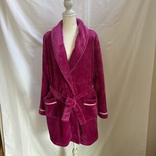Juicy Couture Women's Pink Plush Belted Robe with Pockets Size L/XL