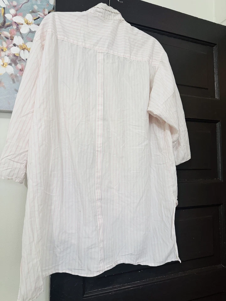 Vestido camisero Givenchy-Intimate Paris para mujer rosa con cordones blanco vintage M 100 algodón Foto 3 de 4