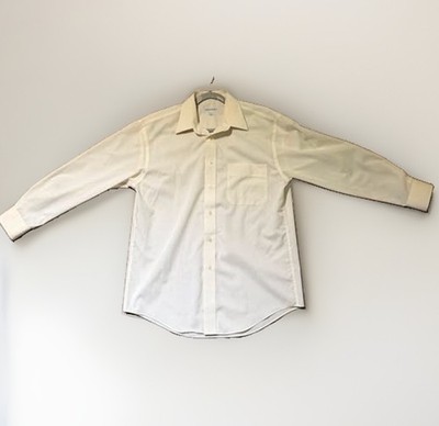 Vintage Yves Saint Laurent YSL Dress Shirt Men 16 32-33 Ivory Cream Cotton Blend