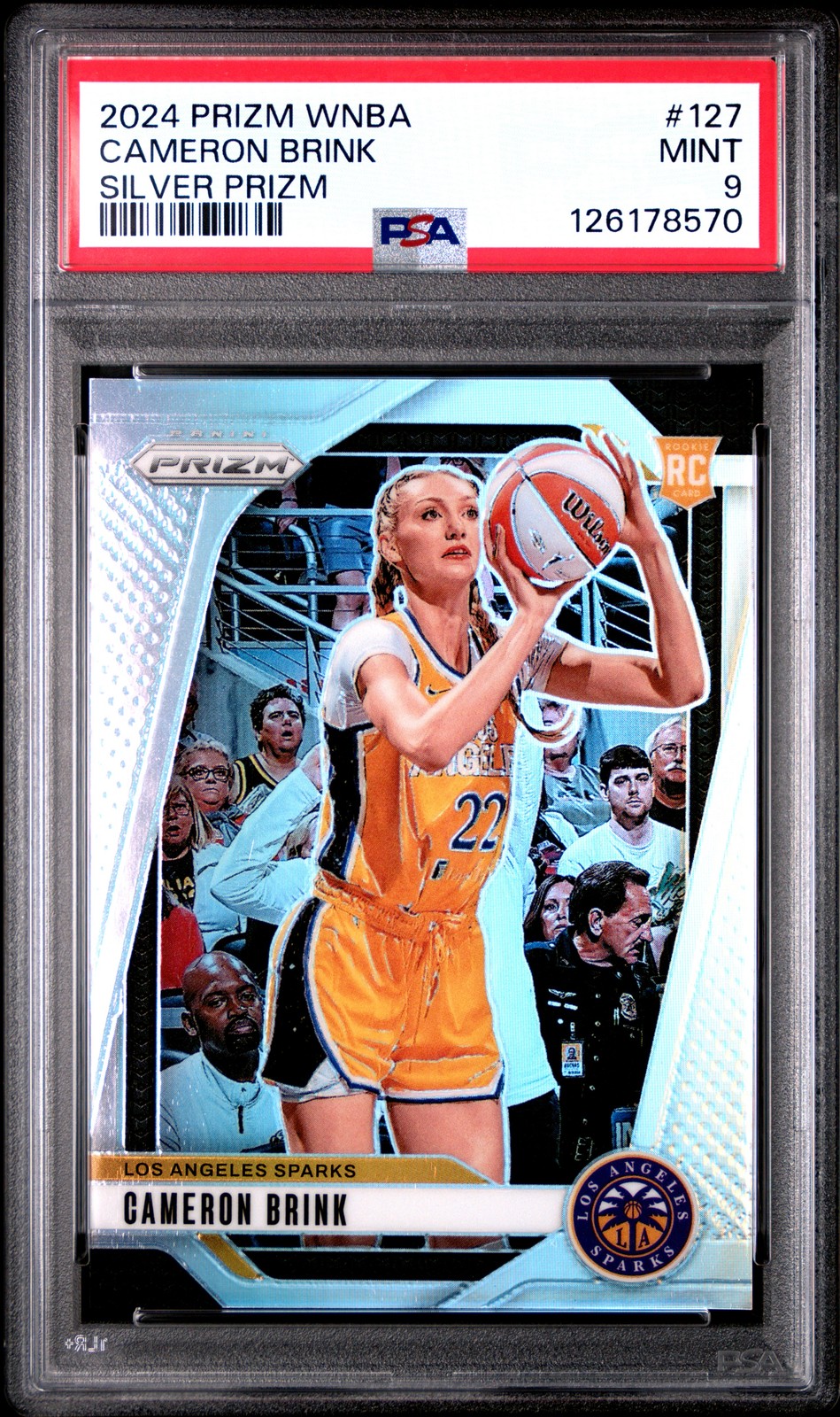 2024 PANINI PRIZM WNBA SILVER PRIZM #127 CAMERON BRINK PSA 9