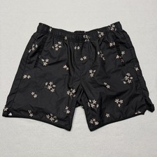 RVCA Yogger Shorts Mens Medium Black Floral Print Mesh Lined Elastic Waist